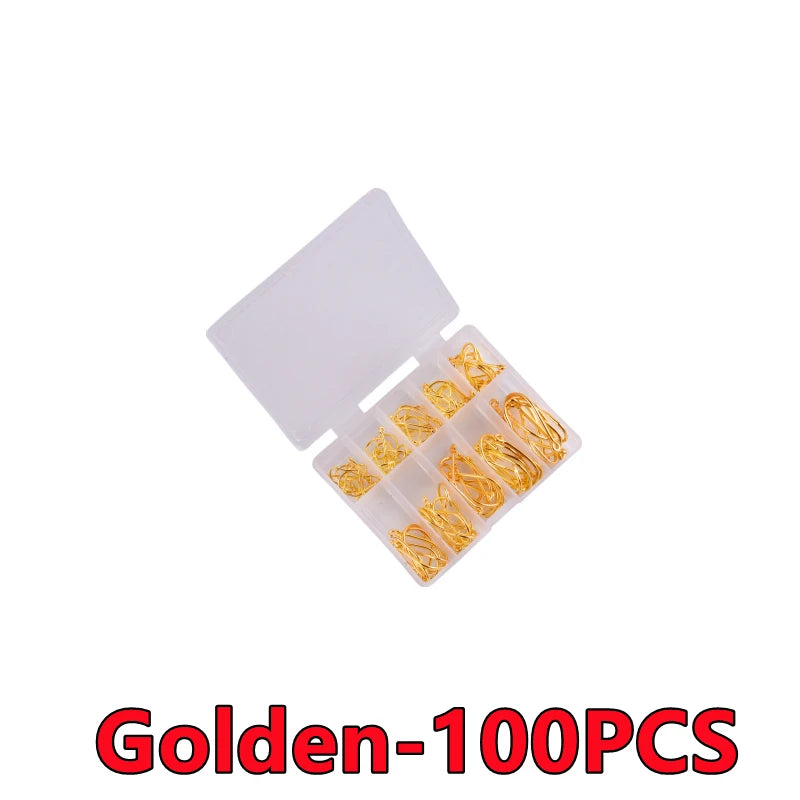 100-300PCS Fishing Hooks Set Box 10 Series High Carbon Steel Single Circle Fishing Hook Fly Fishing Jip Barbed Carp Hooks Tools
