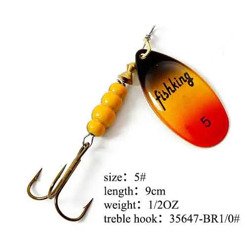 Spinner Bait Fishing Lure 3.9g 4.6g 7.4g 10.8g 15g Rotating Spinners Spoon Lures Pike Metal With Treble Hooks Fishing Goods