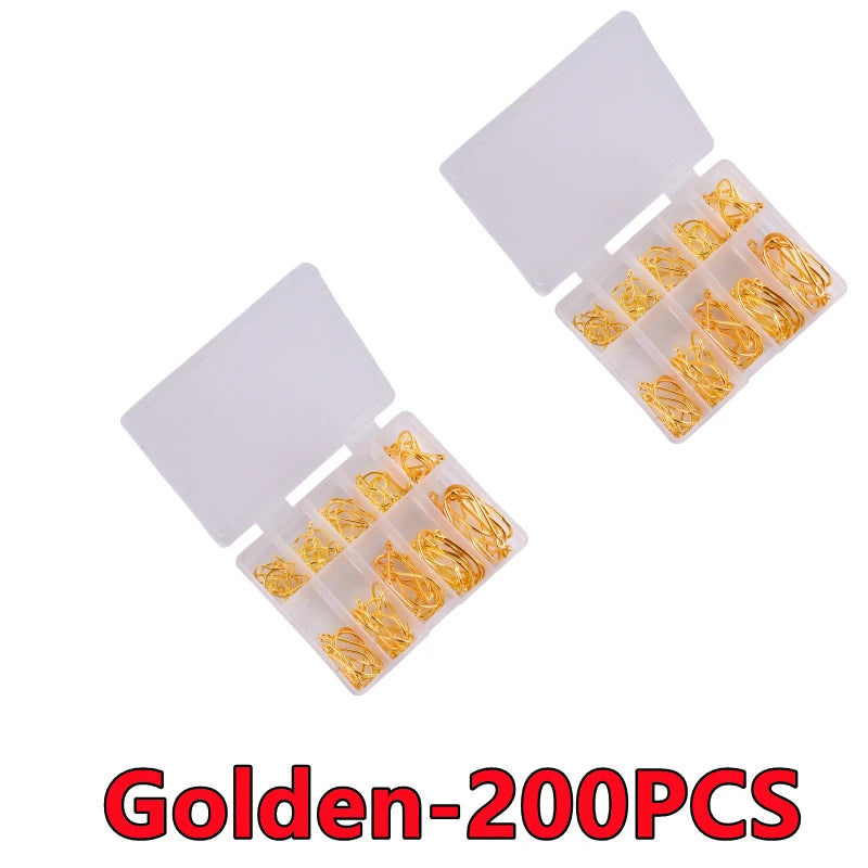 100-300PCS Fishing Hooks Set Box 10 Series High Carbon Steel Single Circle Fishing Hook Fly Fishing Jip Barbed Carp Hooks Tools
