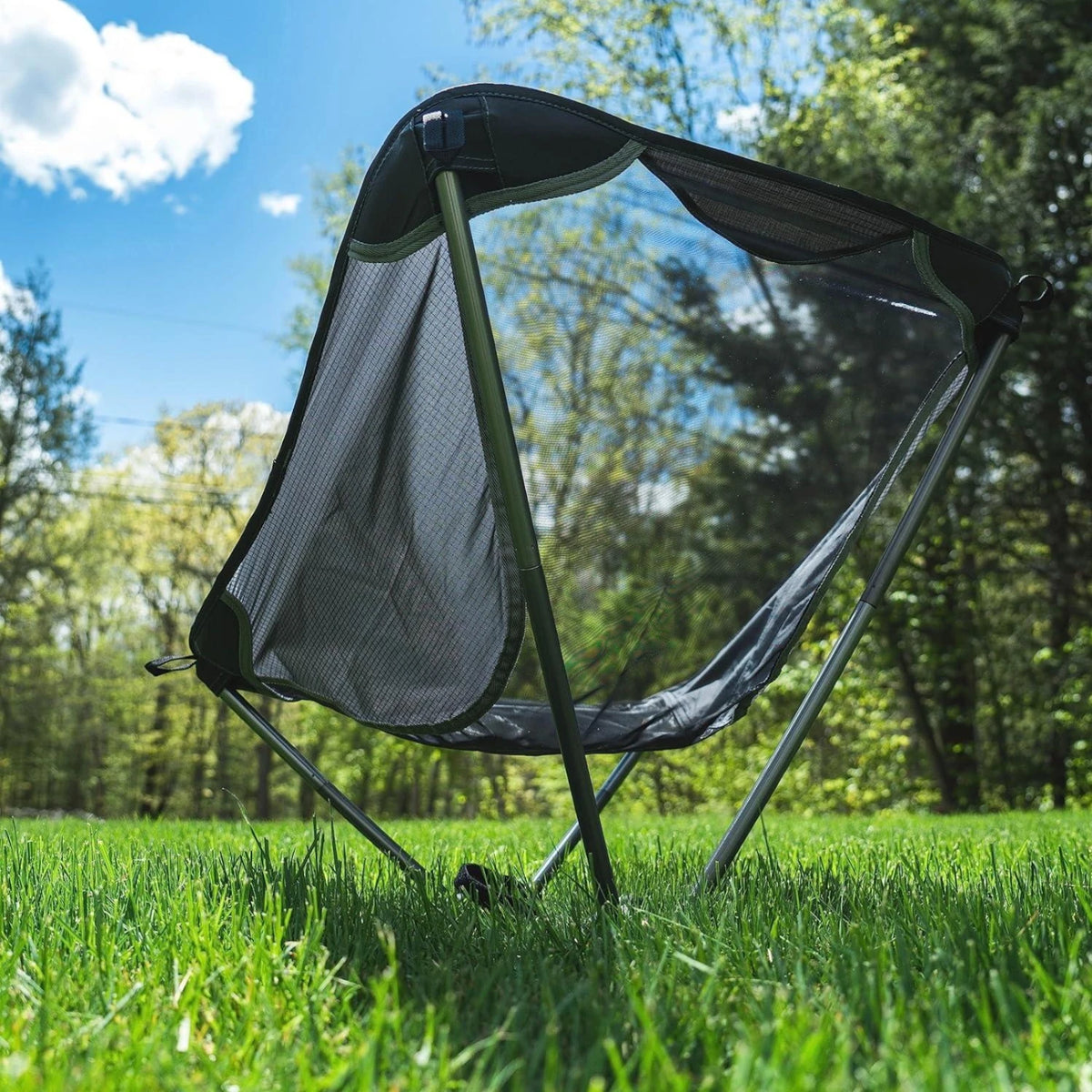 WESTTUNE Ultralight Outdoor Camping Chair 780g Lightweight Aluminum Alloy Beach Chair Mesh Chair for Backpacking Hiking Travel