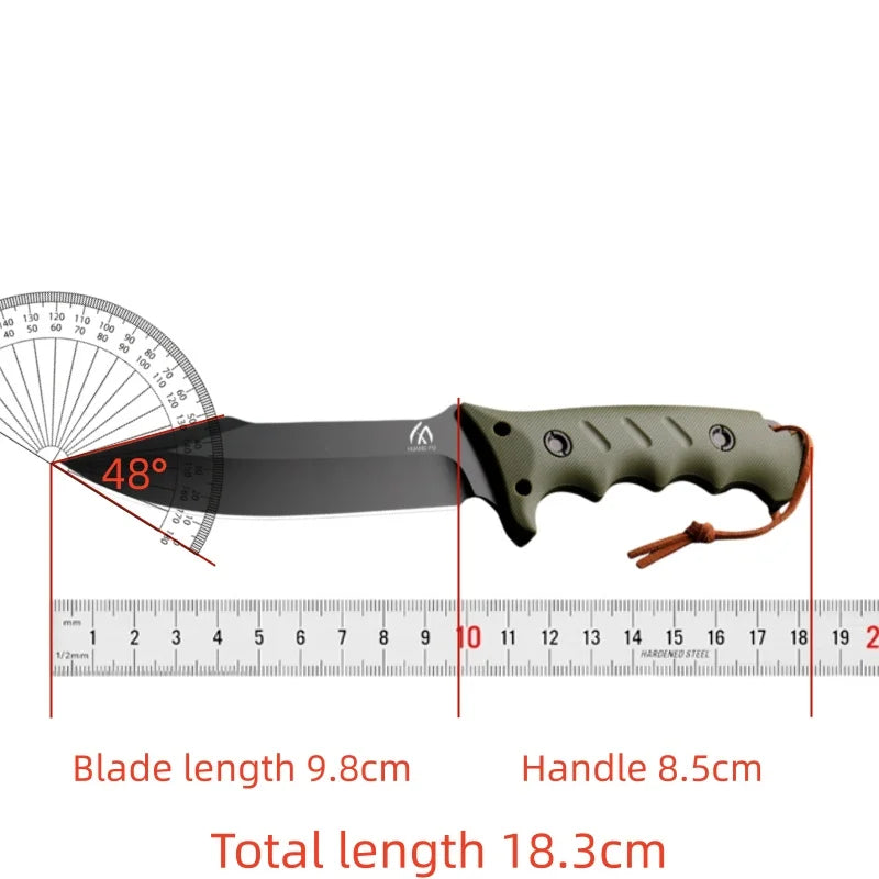Simple and Portable Straight Knife with Sheath for Storage, Anti-Slip Comfort Grip, Multi-Functional Tool for Outdoor Hiking, Fi