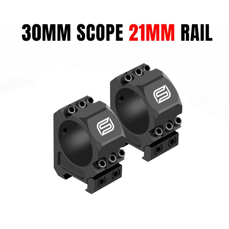 SPINA OPTICS Hunting Scope Mounts Ring for 30mm Tube Scopes Picatinny/Dovetail Rail 6screws Super Stable Fixation Tactical Mount