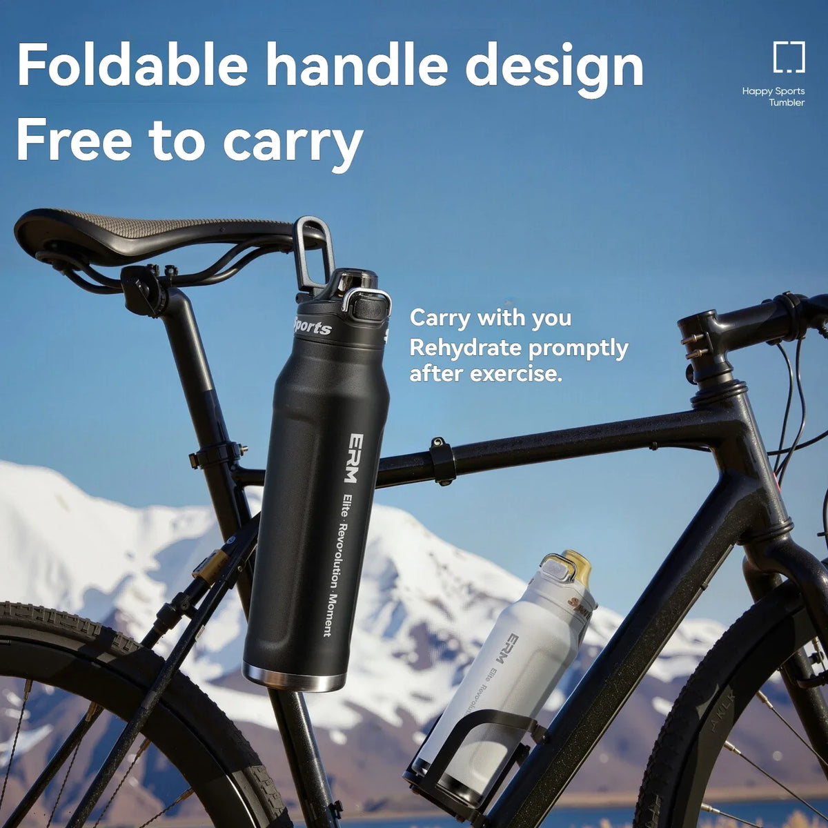 Stainless Steel Water Bottle  Cycling Tumble Insulated Cold And Hot Flasks Double Wall Portable With Handle Sports Outdoor Cup