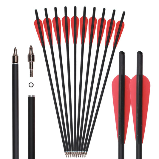 20 inch/ 22 inch Crossbow Arrows Crossbow Bolts Hunting Archery Crossbow Carbon Arrows with 4 inch Vanes and Replaced Arrowhead