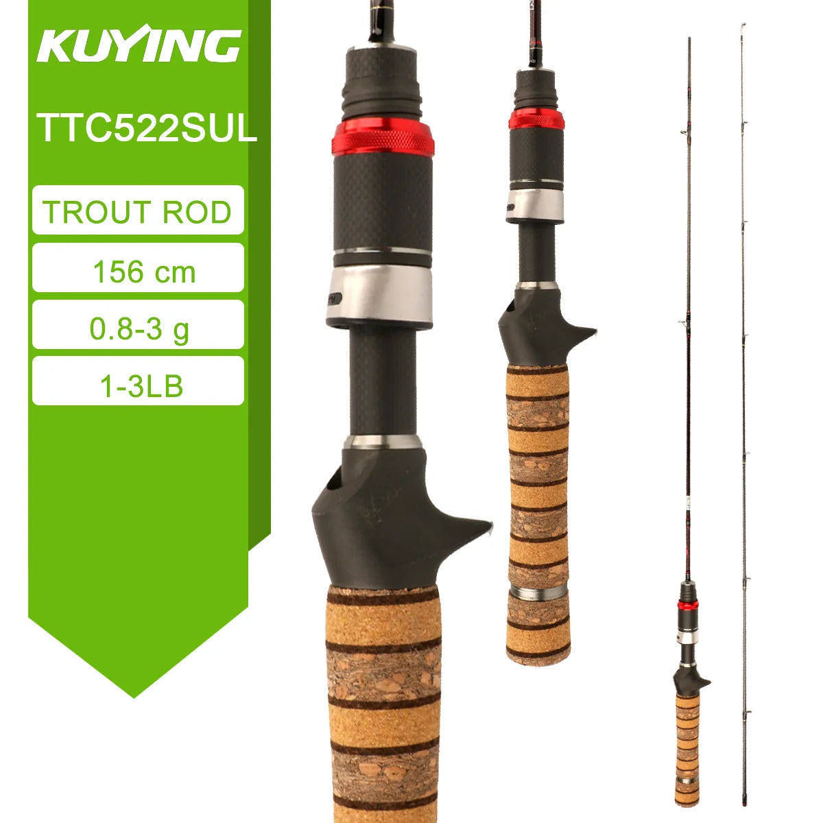 KUYING TETON L UL SUL 5'2' 6' 6'3' 6'4'6'2' 6'6' Fishing Rod Lure Cane Spinning Casting FUJI Carbon 1-4g 0.8-3g 2-10g M-Fast BFS